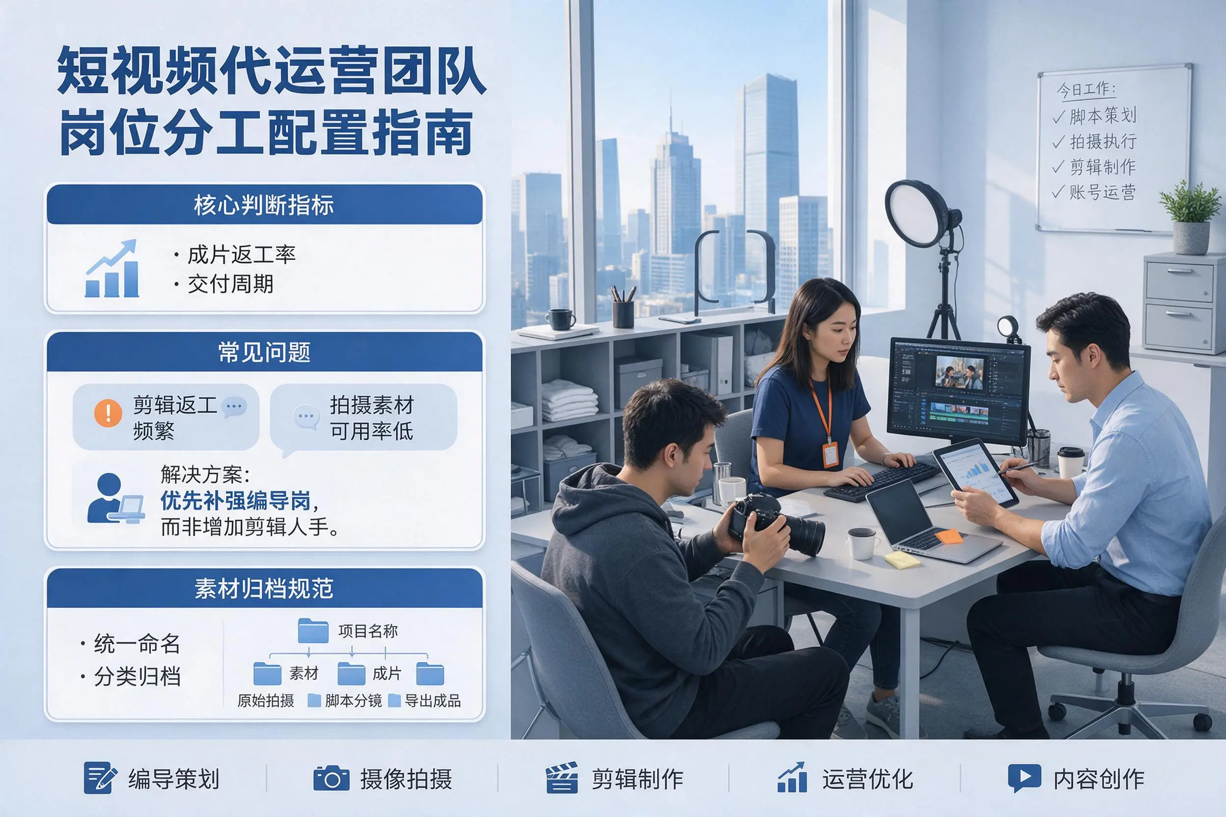 短视频代运营团队如何配置？廊坊企业岗位分工科普说明