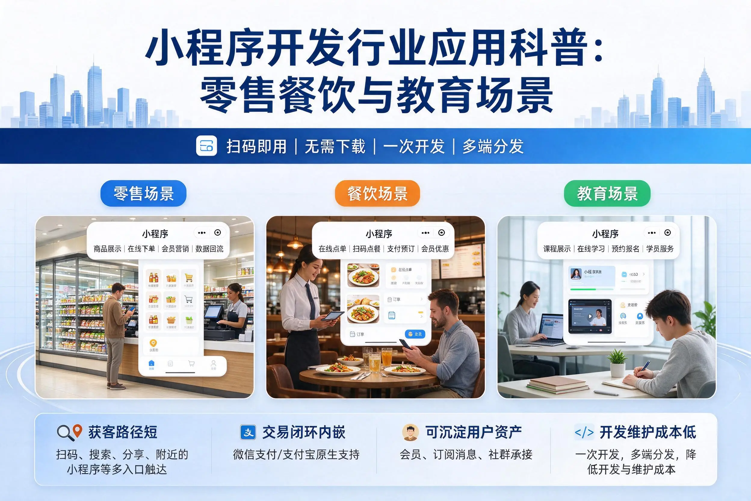 廊坊小程序开发行业应用科普：零售餐饮与教育场景