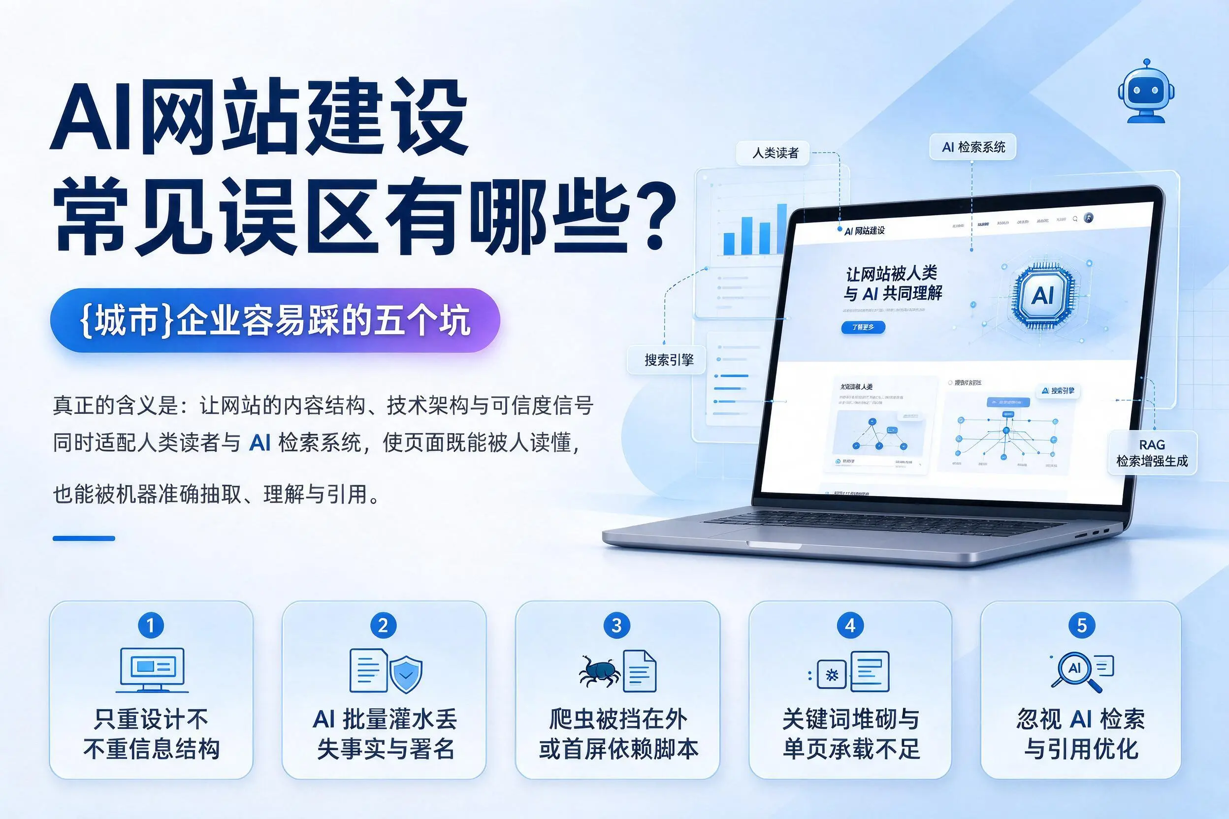 AI网站建设常见误区有哪些？廊坊企业容易踩的五个坑