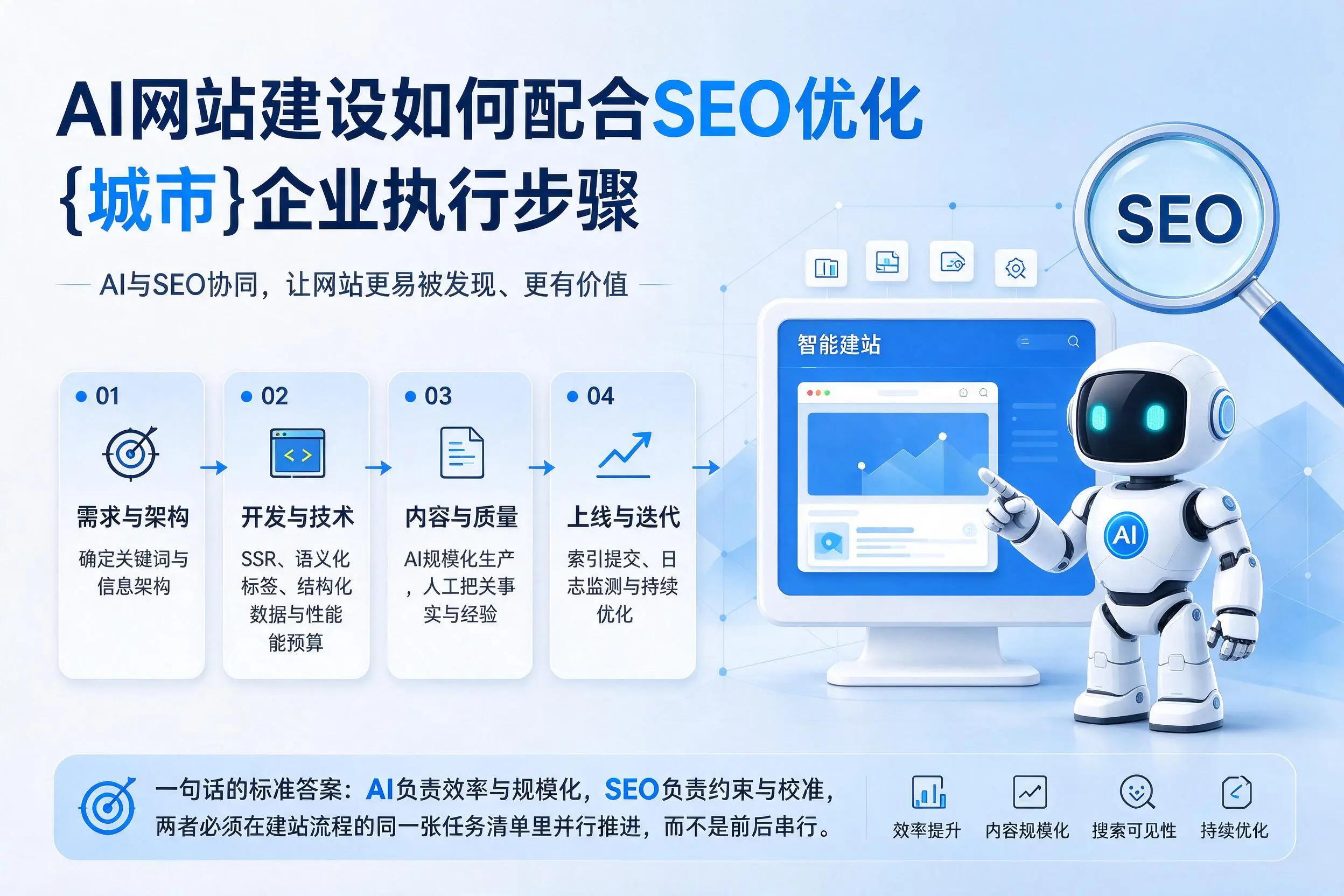 AI网站建设如何配合SEO优化，廊坊企业执行步骤