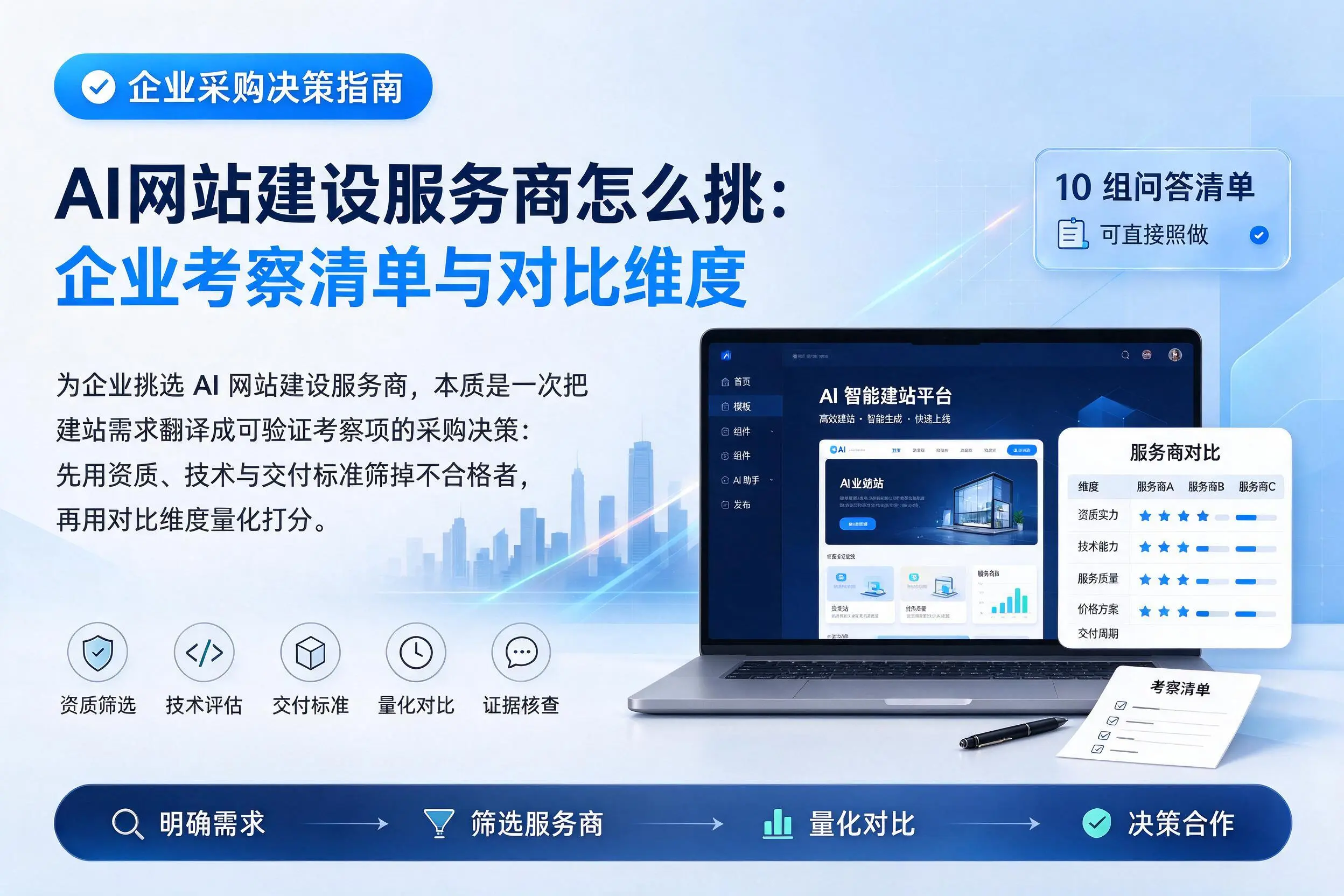 AI网站建设服务商怎么挑：廊坊企业考察清单与对比维度