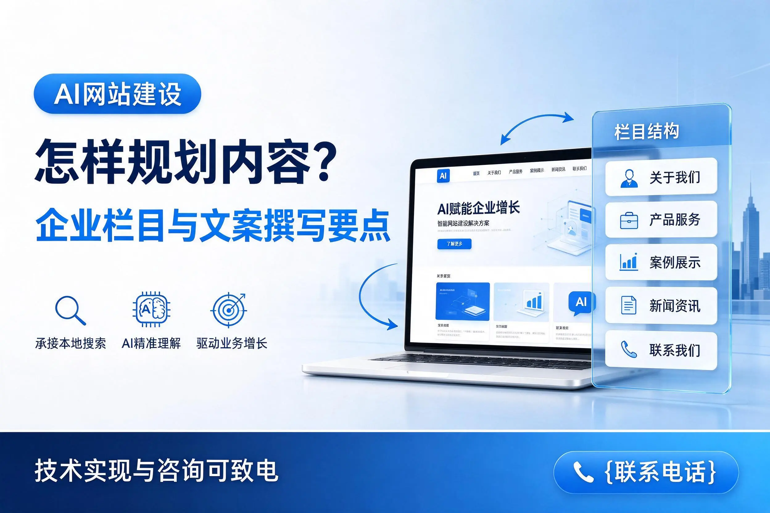 AI网站建设怎样规划内容?廊坊企业栏目与文案撰写要点