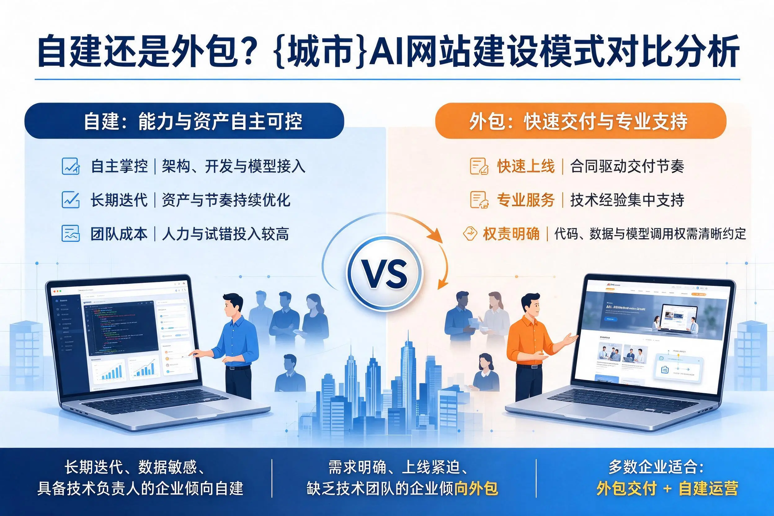 自建还是外包？廊坊AI网站建设模式对比分析