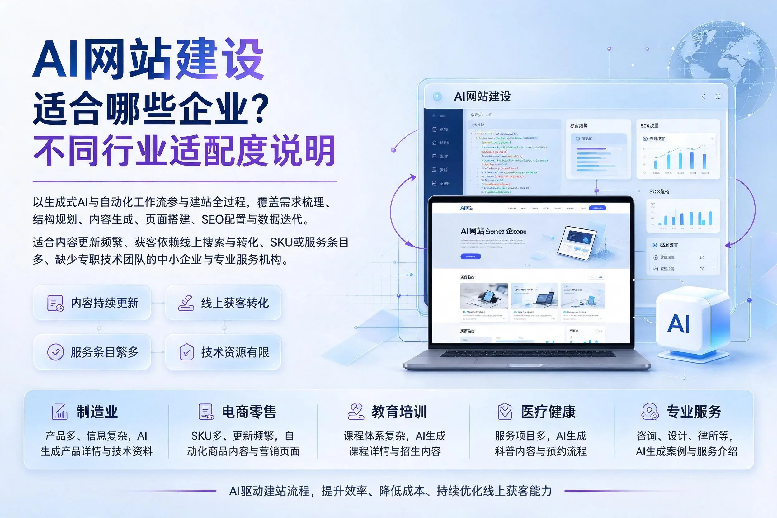 AI网站建设适合哪些企业？廊坊不同行业适配度说明