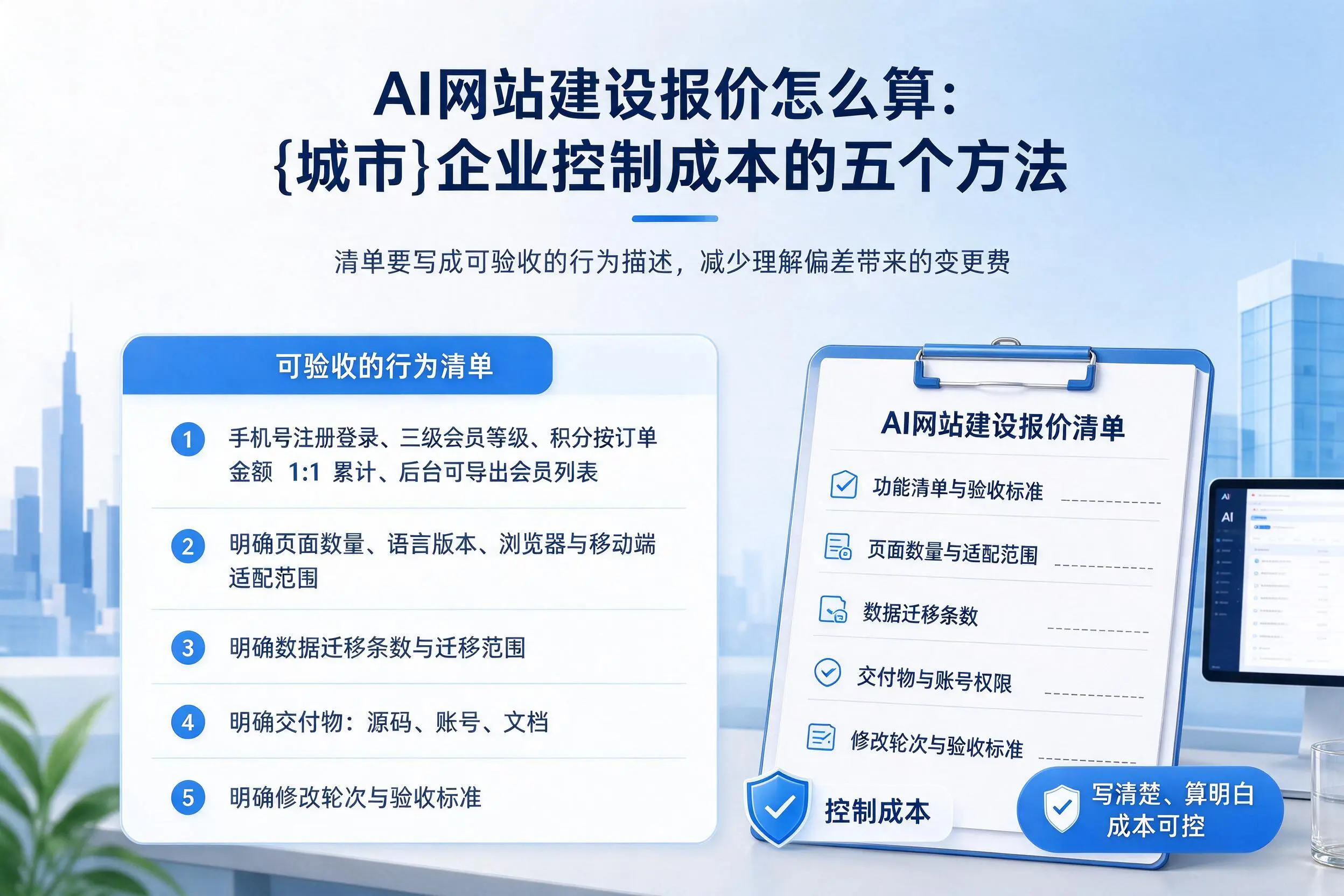 AI网站建设报价怎么算:廊坊企业控制成本的五个方法